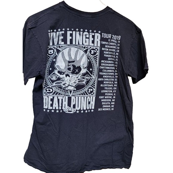 Five Finger Death Punch 2019 Tour T-Shirt Black 2 Sided Size Large - Picture 3 of 4